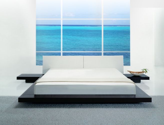 VIG Furniture - Modrest Spencer Modern Wenge and White Leatherette Bed - VGBBHB39A-WEN-WHT - GreatFurnitureDeal