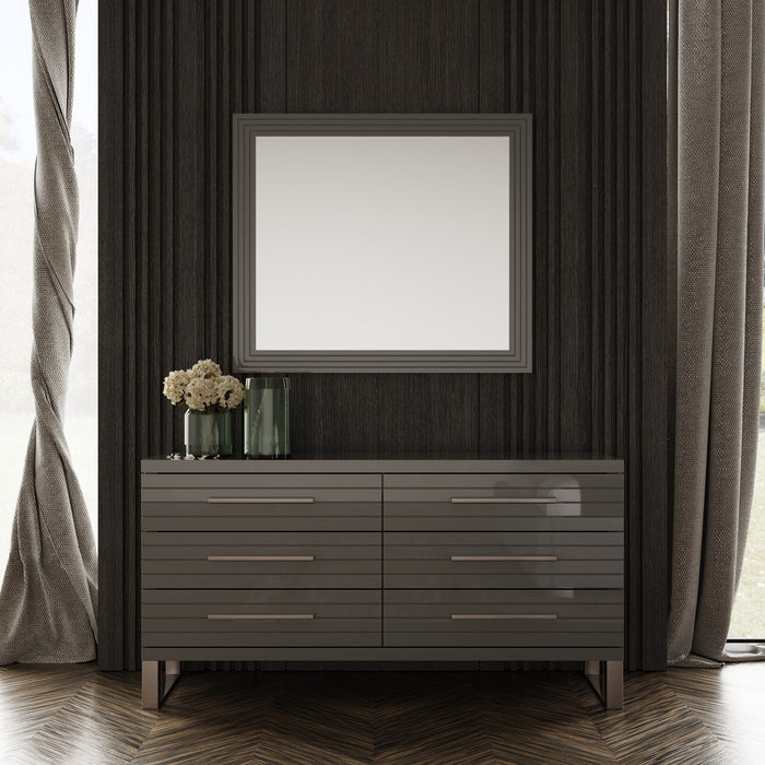 VIG Furniture - Modrest Splendor Grey High Gloss Slatted Dresser - VGVCJ20256-D-GREY-DRS - GreatFurnitureDeal