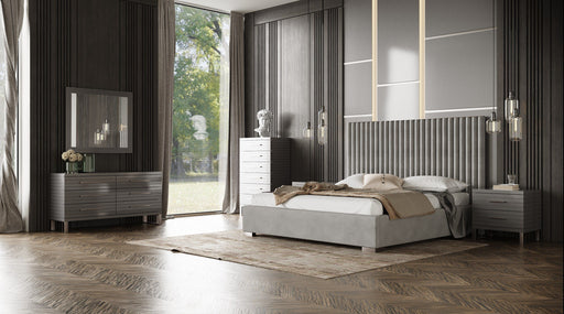 VIG Furniture - Modrest Splendor Silver Grey Velvet Upholstered King Platform Bed - VGVCBD20256-BED-EK - GreatFurnitureDeal