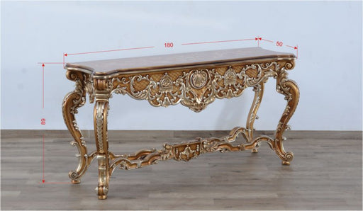 European Furniture - Saint Germain Luxury Console Table in Light Gold & Antique Silver - 35550-ST - GreatFurnitureDeal