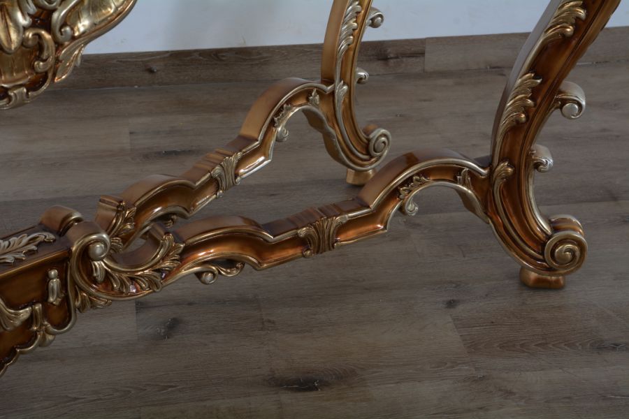 European Furniture - Saint Germain Luxury Console Table in Light Gold & Antique Silver - 35550-ST - GreatFurnitureDeal
