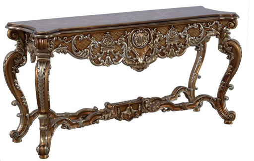 European Furniture - Saint Germain Luxury Console Table in Light Gold & Antique Silver - 35550-ST - GreatFurnitureDeal