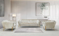 VIG Furniture - Divani Casa Stella Transitional Beige Velvet Sofa Set - VGCA2020-BEIGE-SET - GreatFurnitureDeal