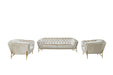 VIG Furniture - Divani Casa Stella Transitional Beige Velvet Sofa - VGCA2020-BEIGE-S - GreatFurnitureDeal