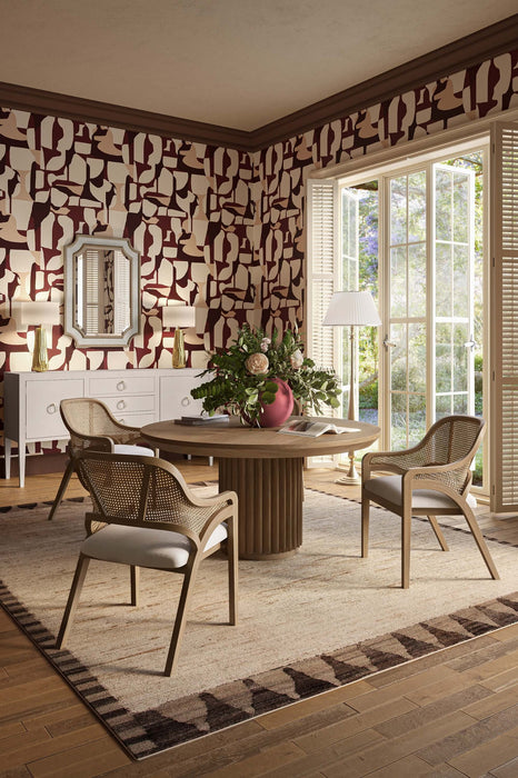 Bramble - Finsbury Mirror in Sandbar w/ White Inset Rattan - 76522SNB-RT01--- - GreatFurnitureDeal