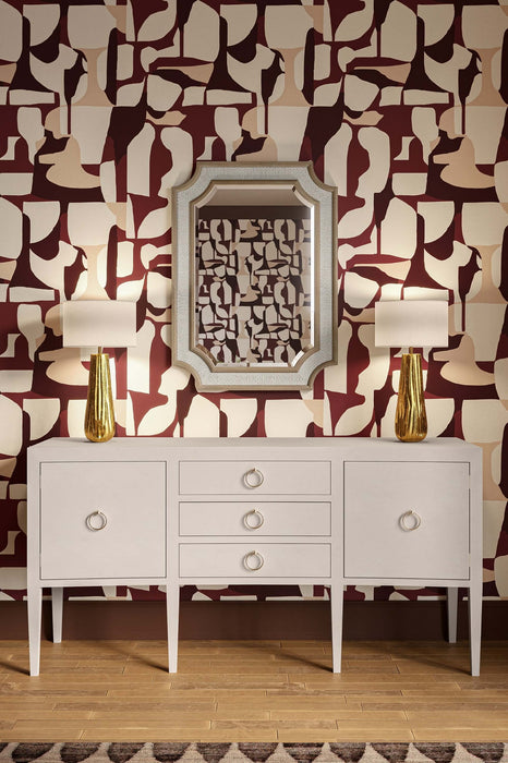 Bramble - Finsbury Mirror in Sandbar w/ White Inset Rattan - 76522SNB-RT01--- - GreatFurnitureDeal