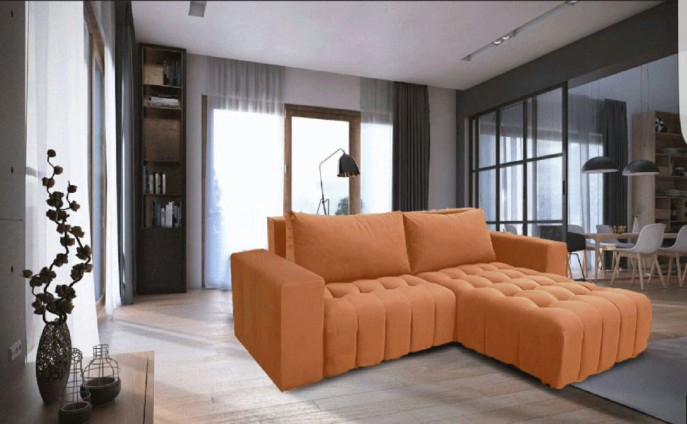 ESF Furniture - Neo Sofa Bed w/ Storage in Orange - NEOSOFABEDORANGE - GreatFurnitureDeal