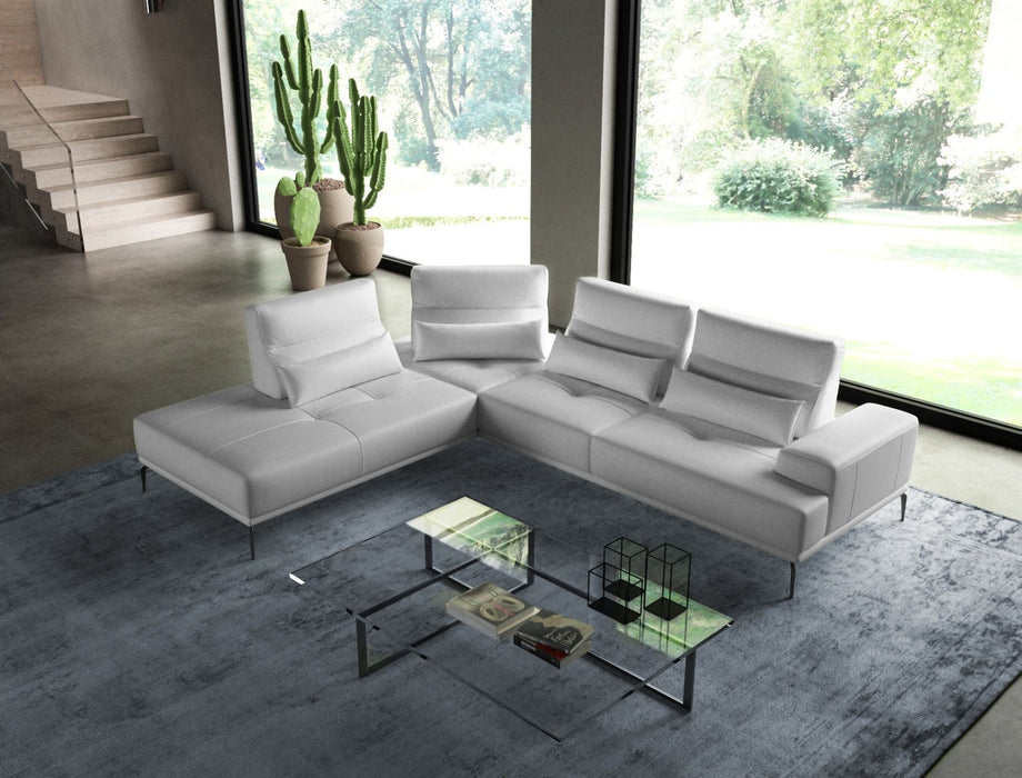 VIG Furniture - Coronelli Collezioni Sunset White Leather Left Facing Sectional Sofa - VGCCSUNSET-LAF-WHT-SECT - GreatFurnitureDeal