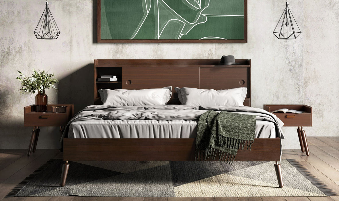 VIG Furniture - Modrest Sutton - Mid-Century Elisa Acacia Wood Queen Bed - VGWH180430201-202-Q - GreatFurnitureDeal