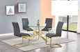 Mariano Furniture - T01 - 5 Piece Round Dining Table Set in Grey/Gold - BM-T01GG5 - GreatFurnitureDeal