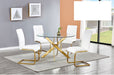 Mariano Furniture - T01 - 5 Piece Round Dining Table Set in White/Gold - BM-T01WG5 - GreatFurnitureDeal
