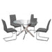 Mariano Furniture - T01 - 5 Piece Round Dining Table Set in Grey/Silver - BM-T01G5 - GreatFurnitureDeal