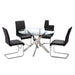 Mariano Furniture - T01 - 5 Piece Round Dining Table Set in Black/Silver - BM-T01B5 - GreatFurnitureDeal