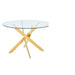 Mariano Furniture - T01 - 5 Piece Round Dining Table Set in White/Gold - BM-T01WG5 - GreatFurnitureDeal