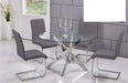 Mariano Furniture - T01 - 5 Piece Round Dining Table Set in Grey/Silver - BM-T01G5 - GreatFurnitureDeal