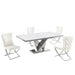 Mariano Furniture - T134 - 5 Piece Rectangle Dining Table Set in Beige/Silver - BM-T134BES5 - GreatFurnitureDeal