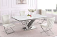 Mariano Furniture - T134 - 5 Piece Rectangle Dining Table Set in Beige/Silver - BM-T134BES5 - GreatFurnitureDeal