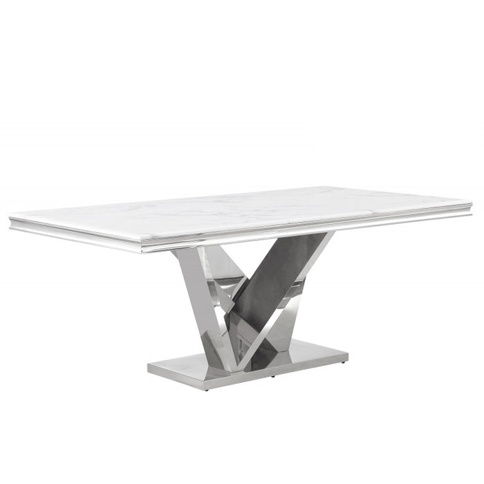 Mariano Furniture - T134 - Rectangle Dining Table in Silver - BM-T134ST - GreatFurnitureDeal