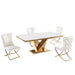 Mariano Furniture - T134 - 5 Piece Rectangle Dining Table Set in Beige/Gold - BM-T134BEG5 - GreatFurnitureDeal