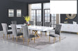 Mariano Furniture - T1953 - 5 Piece Dining Table Set in Grey/Gold - BM-T1953G5 - GreatFurnitureDeal