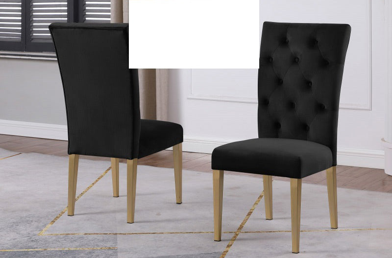 Mariano Furniture - T1953 - Dining Chair in Black/Gold (Set of 2) - BM-T1953BC - GreatFurnitureDeal