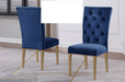 Mariano Furniture - T1953 - Dining Chair in Navy Blue/Gold (Set of 2) - BM-T1953BLC - GreatFurnitureDeal