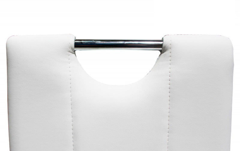 Mariano Furniture - T248 - 5 Piece Dining Table Set in White/Chrome - BM-T248W5 - GreatFurnitureDeal