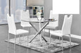 Mariano Furniture - T248 - 5 Piece Dining Table Set in White/Chrome - BM-T248W5 - GreatFurnitureDeal