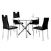 Mariano Furniture - T248 - 5 Piece Dining Table Set in Black/Chrome - BM-T248B5 - GreatFurnitureDeal