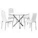 Mariano Furniture - T248 - 5 Piece Dining Table Set in White/Chrome - BM-T248W5 - GreatFurnitureDeal