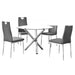 Mariano Furniture - T248 - 5 Piece Dining Table Set in Grey/Chrome - BM-T248G5 - GreatFurnitureDeal
