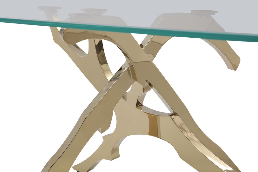 VIG Furniture - Modrest Legend Modern Glass & Gold Dining Table - VGVCT8111-GLD - GreatFurnitureDeal