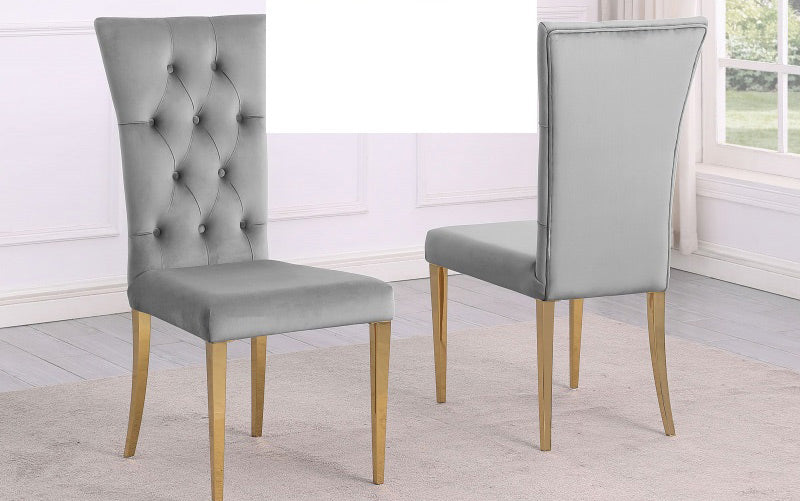 Mariano Furniture - T8403 - 5 Piece Dining Table Set in Grey/Gold - BM-T8403GG5 - GreatFurnitureDeal