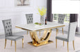 Mariano Furniture - T8403 - 5 Piece Dining Table Set in Grey/Gold - BM-T8403GG5 - GreatFurnitureDeal