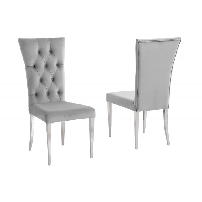 Mariano Furniture - T8403 - Dining Chair in Grey/Silver (Set of 2) - BM-T8403GSC - GreatFurnitureDeal