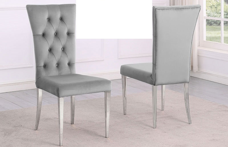 Mariano Furniture - T8403 - Dining Chair in Grey/Silver (Set of 2) - BM-T8403GSC - GreatFurnitureDeal