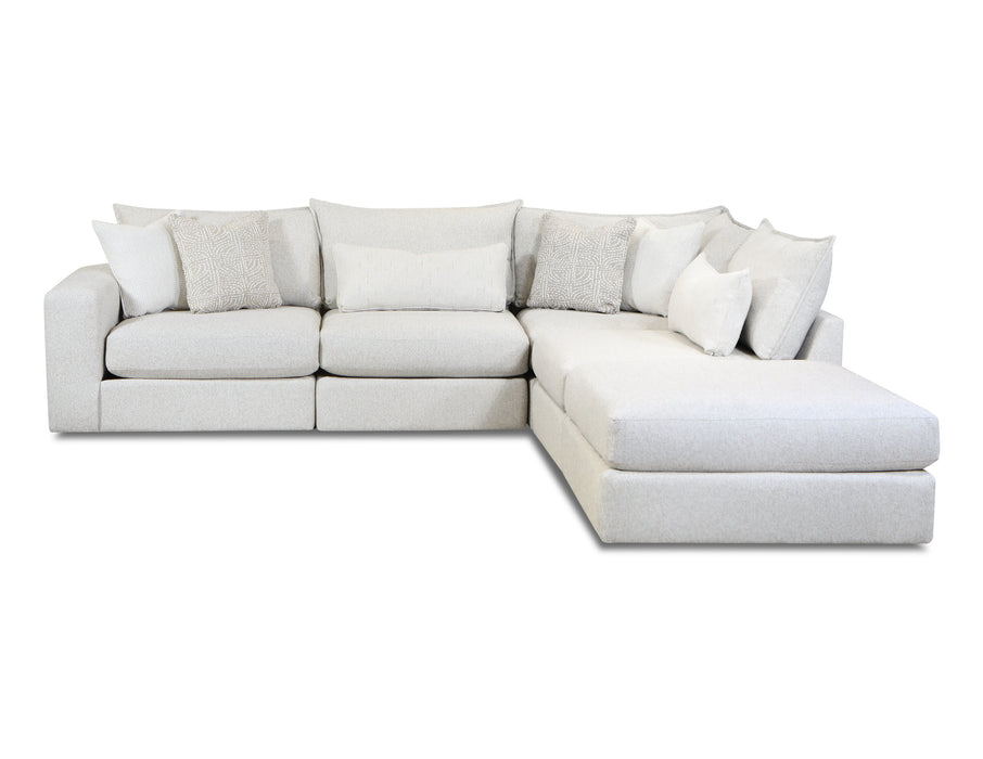 Southern Home Furnishings - Hogan Sectional in Off White - 7004-11L 19KP 15 19KP 03 Hogan - GreatFurnitureDeal