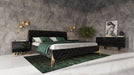 VIG Furniture - Modrest Legend Modern Black Velvet & Gold California King Bed - VGVCBD8111-BLKGLD-CK - GreatFurnitureDeal
