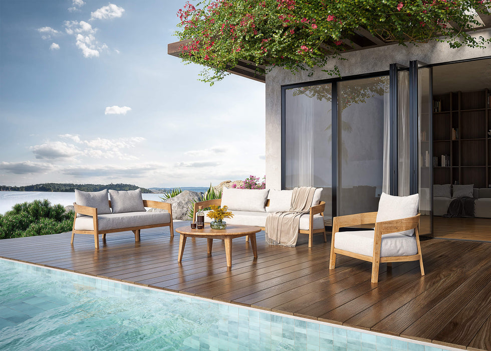 Bramble - Stockton Round Coffee Table - Outdoor Teak - 40494T3----- - GreatFurnitureDeal