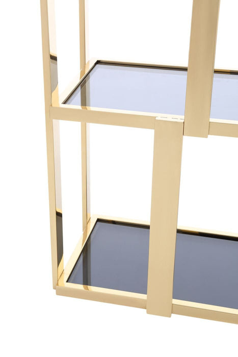 VIG Furniture - Modrest Tipton Modern Grey Glass & Gold Bookshelf - VGZAZWJ9506-GLD-SHELF