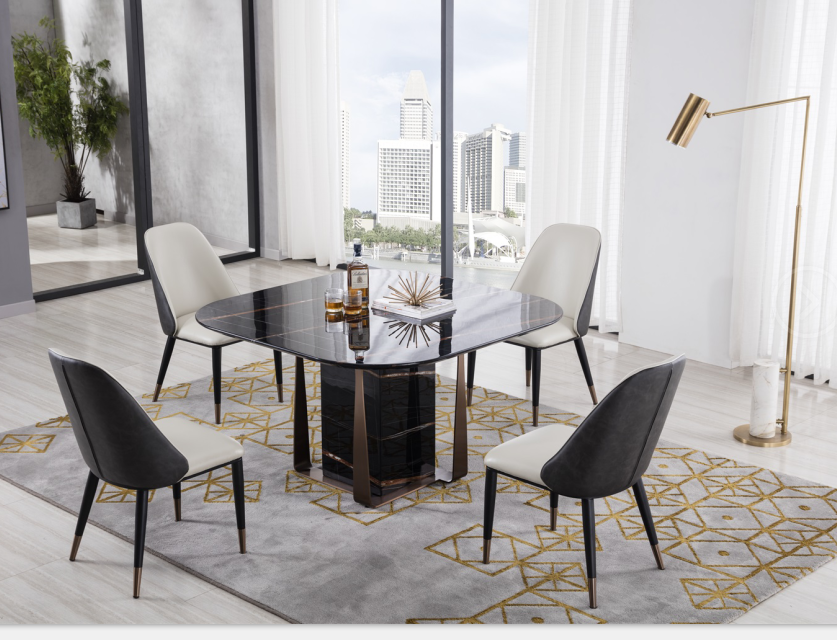 American Eagle Furniture - TL-J1830Q Faux Marble Top Dining Table - TL-J1830Q