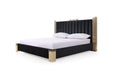 VIG Furniture - Modrest Token Modern Black Gold Eastern King Bed with Nightstands - VGVCBD815-BLK-BED-2NS-SET-EK - GreatFurnitureDeal