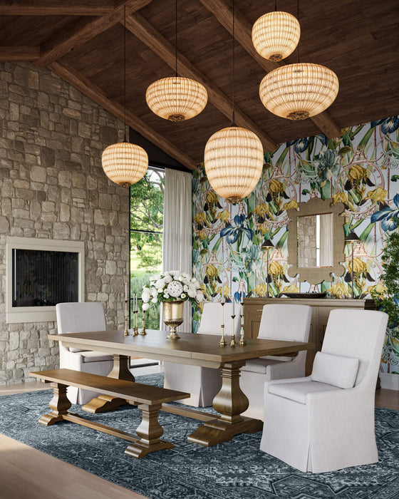 Bramble - Trestle Extension Table 96 - 120'' in Straw Wash - 27486STW----- - GreatFurnitureDeal