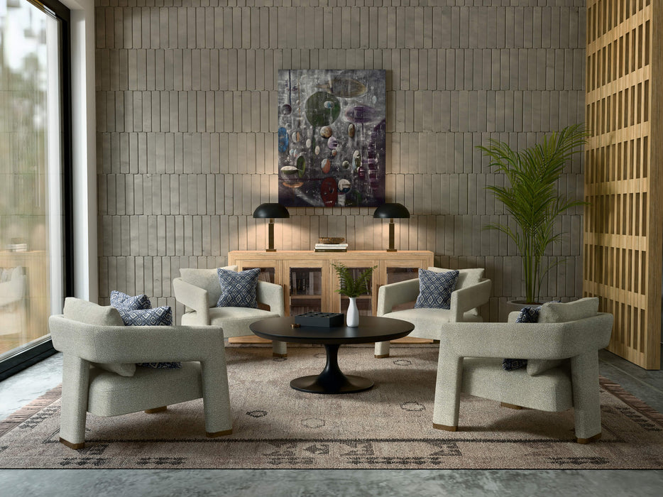 Bramble - Pierre Round Coffee Table in Batavia Black - 28942BBA----- - GreatFurnitureDeal