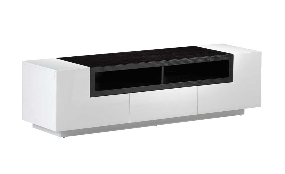 J&M Furniture - TV002 White Gloss Dark Oak TV stand - 176394