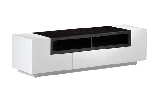 J&M Furniture - TV002 White Gloss Dark Oak TV stand - 176394 - GreatFurnitureDeal
