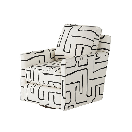 Southern Home Furnishings - Fossil Swivel Glider Chair in White and Grey - 21-02G-C Fossil Ebony - GreatFurnitureDeal