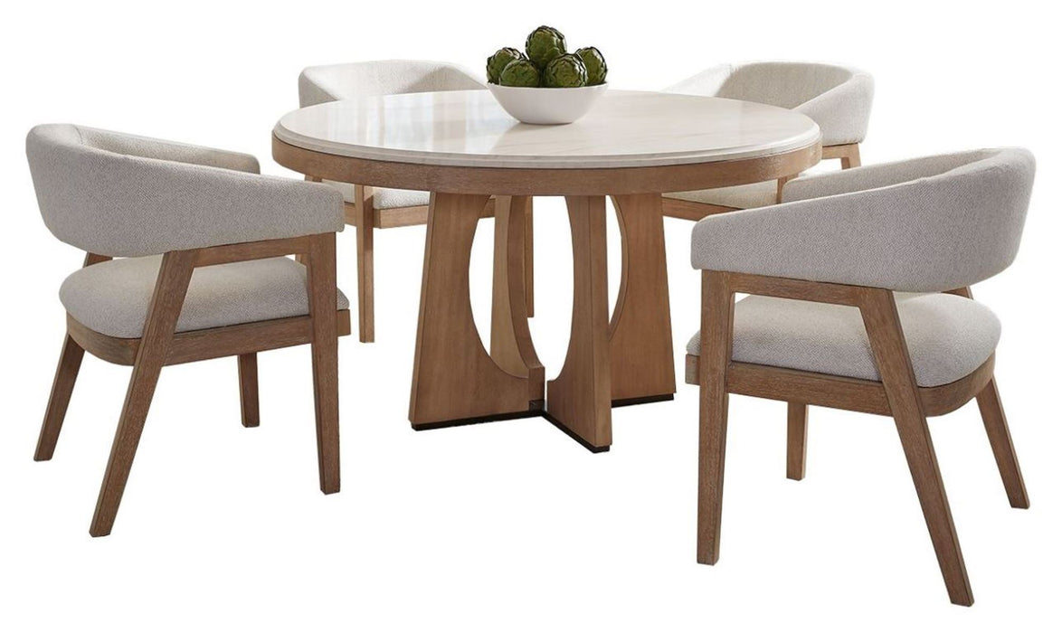 Parker House - Escape 5 Piece Dining Table Set in Glazed Natural Oak - DESC-5PC-54RND-2118 - GreatFurnitureDeal