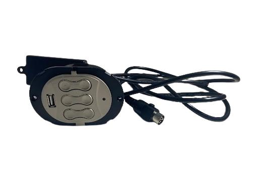 Ashley Furniture - Flexsteel - Standard 3 Button - Power Headrest & Power Recline & Power Lumbar Replacement Button Control with USB - 1x - 8 pin - KDH166A-003 - GreatFurnitureDeal