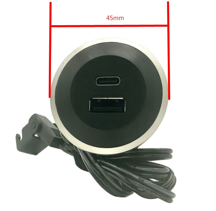 Replacement Console Round Dual USB-A And USB-C Charger - GreatFurnitureDeal